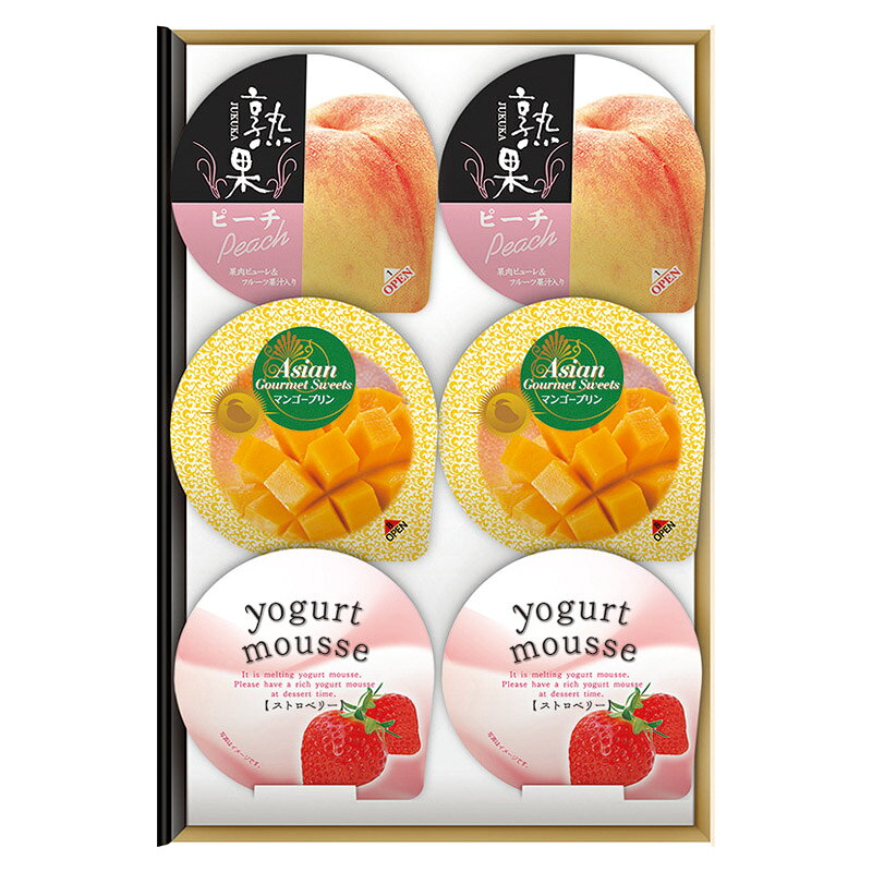 PRODUCT SPECIFICATIONS商品仕様ブランド金澤兼六製菓商品名フルーティーデザートコレクション6個型番DC-6セット内容セット内容/マンゴープリン・熟果ゼリーピーチ・ヨーグルトムースストロベリー (各52g)×各2箱サイズ22.5×16×6cm賞味期間常温6ヶ月JANコード4932123116350商品説明3種のフルーツのプチギフト