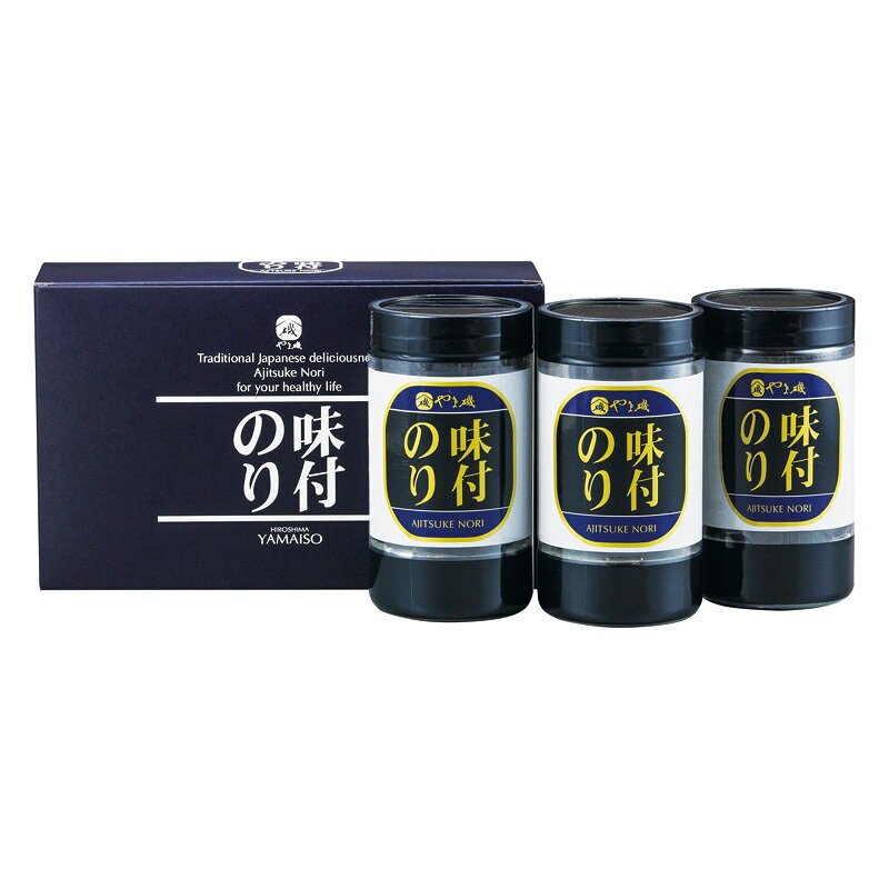 PRODUCT SPECIFICATIONS商品仕様ブランドやま磯商品名卓上味付海苔ギフト型番KY-15セット内容セット内容/味付のり(8切24枚)×3箱サイズ7.7×22.5×13.9cm賞味期間常温1年3ヶ月アレルゲン小麦・えびJANコード4903182022838商品説明風味の良い国産海苔に有機丸大豆醤油を使用したたれで調味したコクと旨味のある味付のりを、贈答用にセットしました。