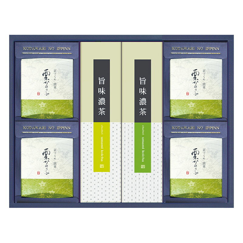 PRODUCT SPECIFICATIONS商品仕様商品名京づくり銘菓栗かの子・緑茶詰合せ型番KK-Fセット内容栗かの子(85g)×4、深蒸し煎茶(60g)・深蒸上級煎茶(80g)×各1箱サイズ25.8×34×5cm賞味期間常温1年6ヶ月商品説明「 栗かの子」は、栗の甘露煮を中心に添えて小豆で囲い、仕上げに寒天でまとめた伝統的な栗菓子です。密漬栗をつくるために必要な生栗の皮むきはいまだに手作業でおこなわれ、ひとつひとつ包丁で鬼皮、渋皮を剥いていく大変根気のいる仕事のなかで、美味しさが生まれています。和菓子に合わせ仕立てた特別な煎茶とともに、上質な和の味わいをご堪能ください。