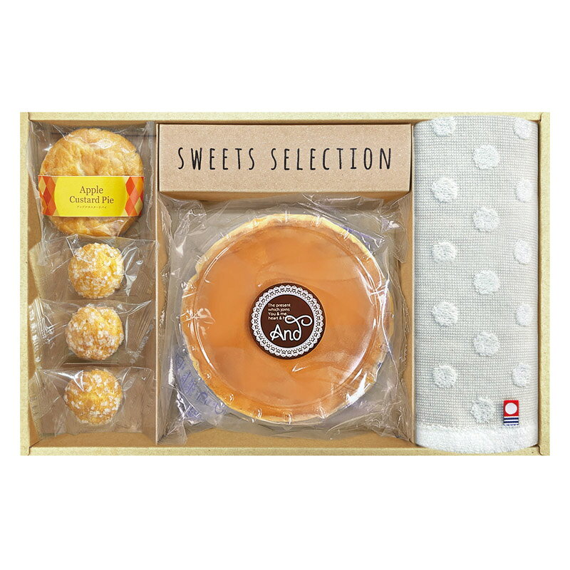 PRODUCT SPECIFICATIONS商品仕様商品名ふわふわチーズケーキ&amp;カスタードアップルパイ+今治タオル型番MDT-25材質フェイスタオル:綿100%セット内容セット内容/シューラスク×3、チーズケーキ・アップルパイ(カスタード)・フェイスタオル(34×80cm)×各1箱サイズ22.5×34.5×4.5cm賞味期間常温60日アレルゲン卵・乳・小麦JANコード4983740117237商品説明高級感があるホール型でキメ細かな生地が特徴のあっさりとした味わいでしっとりふわふわなチーズケーキと、国産のりんごと濃厚な風味と滑らかな口どけのカスタードクリームを使用した相性のよさが特徴の本格派のパイに、シュー生地をじっくり焼き上げサクサクな食感のシューラスクと、百十余年の歴史を重ねる今治タオルをセットしました