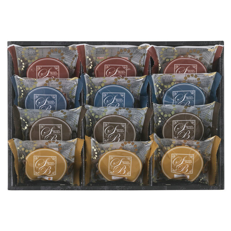 PRODUCT SPECIFICATIONS商品仕様商品名スイートバスケット 焼き菓子詰合せ型番SB-COセット内容セット内容/マドレーヌ(メープル・ミルク・アップル・チョコ)×各3箱サイズ24×34.5×6cm賞味期間4ヶ月アレルゲン卵・乳・小麦JANコード4951648018369商品説明厳選された国産牛乳と国産小麦粉を使用し、素材を風味豊かに焼き上げ、しっとりとした食感のマドレーヌ。メープル、ミルク、アップル、チョコの4種の味をお楽しみ頂ける詰合せです。