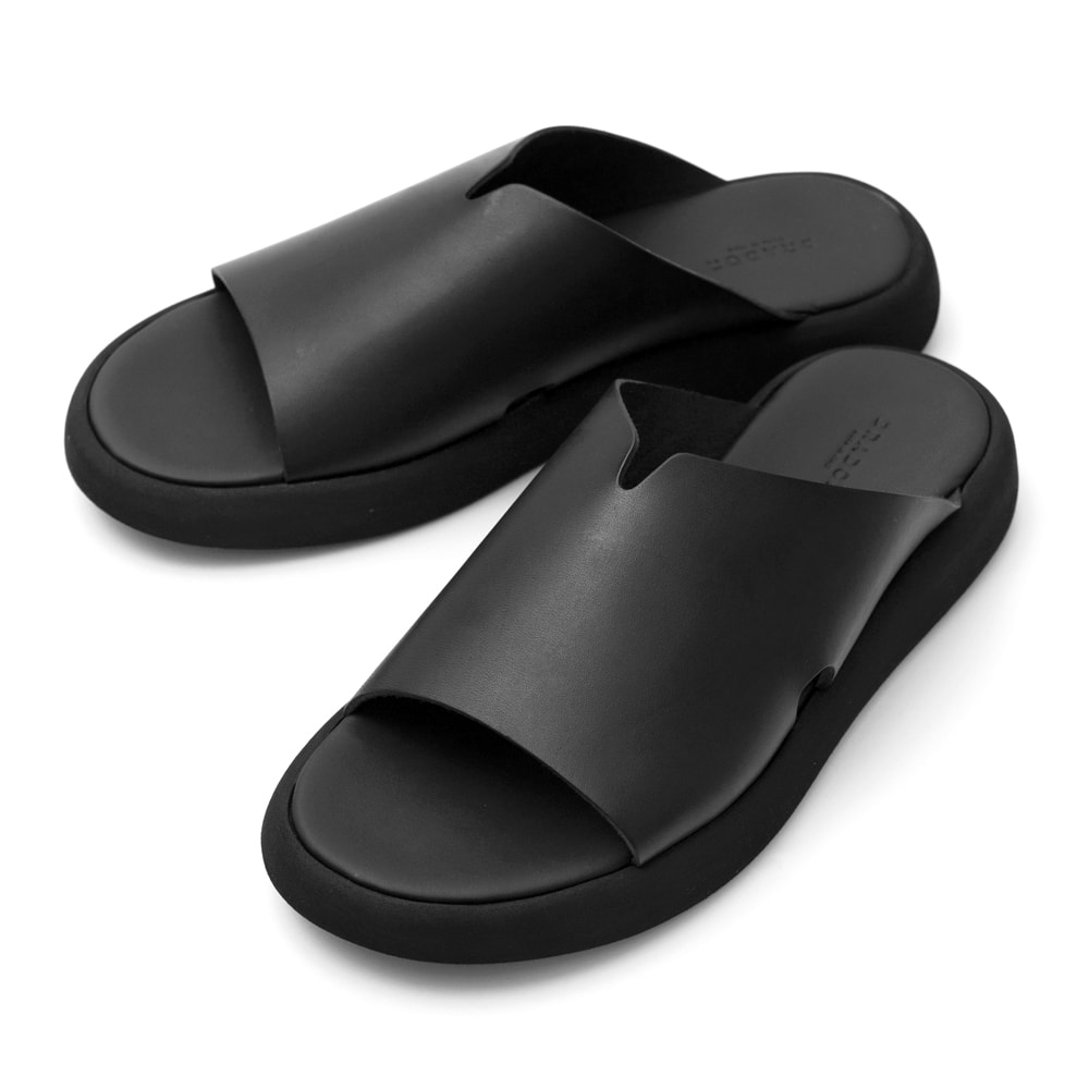 Rakuten - ブラドール BRADOR レザーサンダル 厚底 92864 NERO ブラック 黒 本革 高級 バケッタレザー メンズ ブランド 革 クッション 履き心地 シンプル カジュアル 男性 高級サンダル ブランドサンダル イタリア レザー メンズサンダル おしゃれ