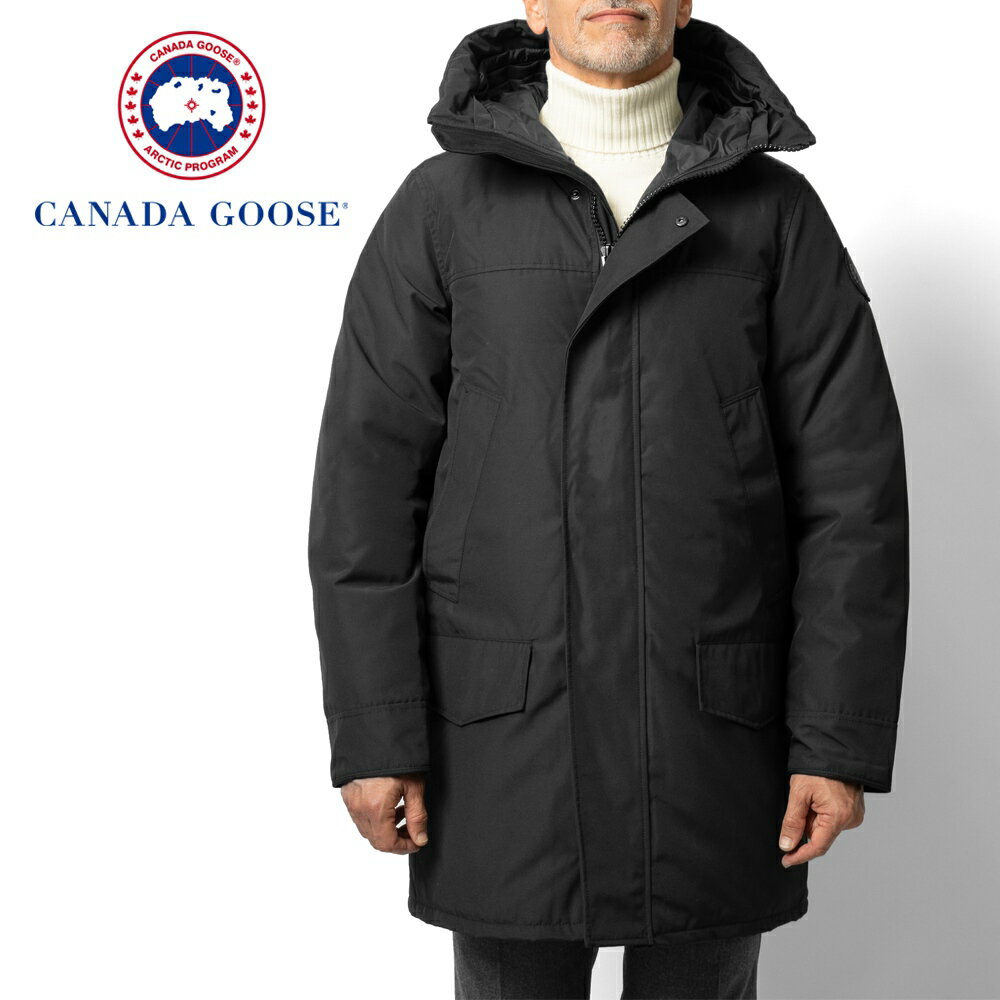 カナダグース CANADA GOOSE ダウンコート LANGFORD PARKA CR 2052MB ダウンジャケット BLACK ブラック ブラックレーベル ブラックディスクロゴ 黒ワッペン ディスクロゴ メンズダウン メンズダウンジャケット ダウン アウター メンズ 高級 カナダ ブランド 【送料無料】