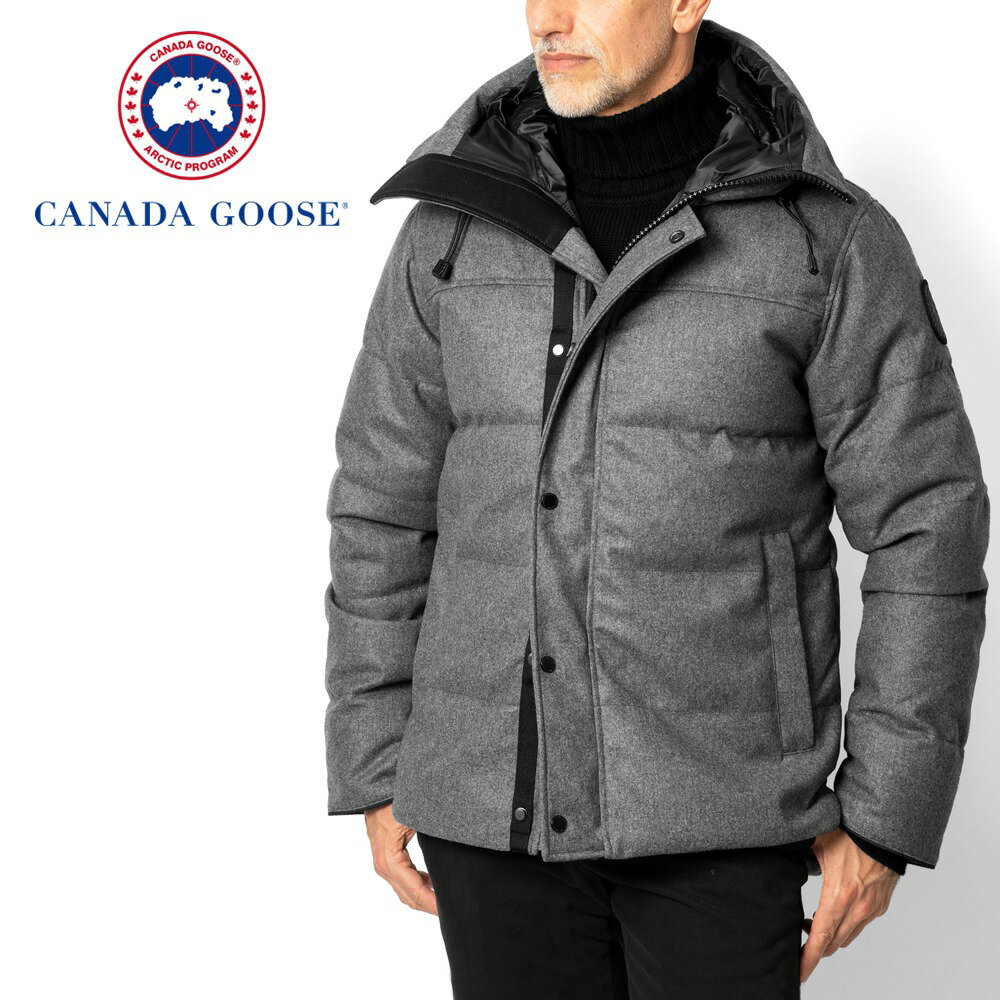 カナダグース CANADA GOOSE ダウンコート ウール MACMILLAN PARKA WR 3804M1 ダウンジャケット SLATE GREY MELANGE グレー ブラックレーベル ブラックディスクロゴ 黒ワッペン メンズダウン メンズダウンジャケット ダウン アウター メンズ 高級 ブランド 【送料無料】