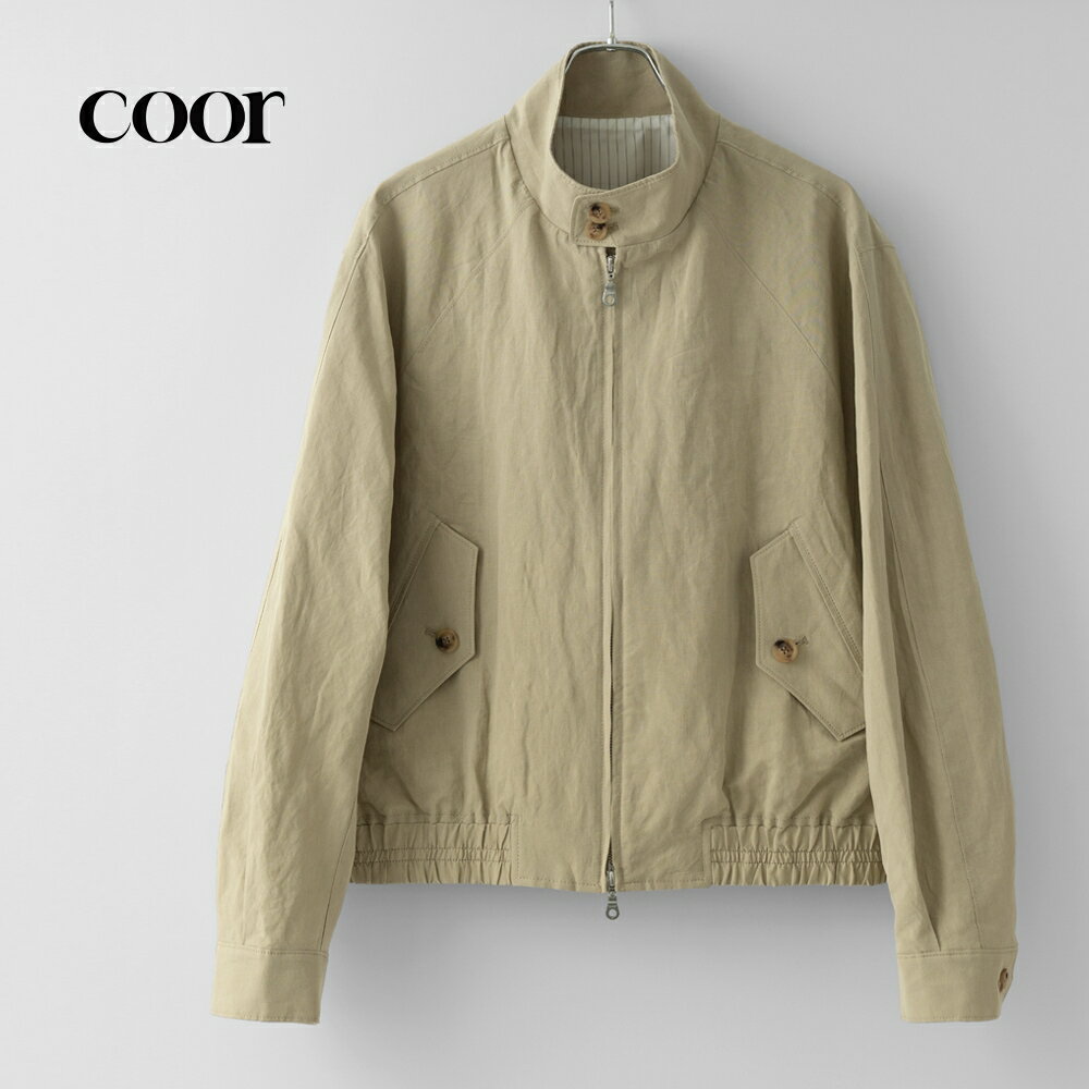 �ڳ�ŷ�����ѡ�SALE�ۥ��� COOR �ϥ��ȥ󥸥㥱�å� �֥륾�� ���åȥ� ��ͥ� �١����� LINEN BLEND HARRINGTON ��� ���㥱...