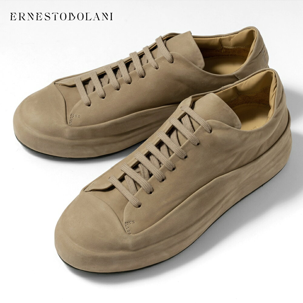 Rakuten - 【楽天スーパーSALE】エルネストドラーニ ERNESTO DOLANI 10UKOM04 VENICE CAPPUCCINO スニーカー ヌバック レザー 軽量ソール カプチーノ ブラウン ベージュ メンズ シンプル ブランド 本革 きれいめ 高級スニーカー メンズスニーカー 靴