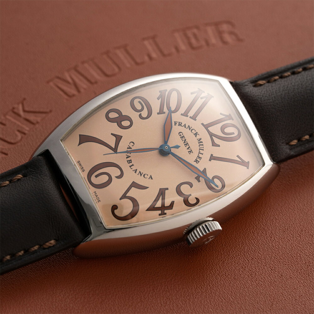 【中古】フランクミュラー カサブランカ サハラ 5850 CASA FRANCK MULLER CASABLANCA SAHARA サーモンピンクダイヤル ビザン数字 腕時計 ウォッチ 時計 自動巻き 機械式 メンズ トノウカーベックス 保証書付属 機械式時計 OH済【非防水】
