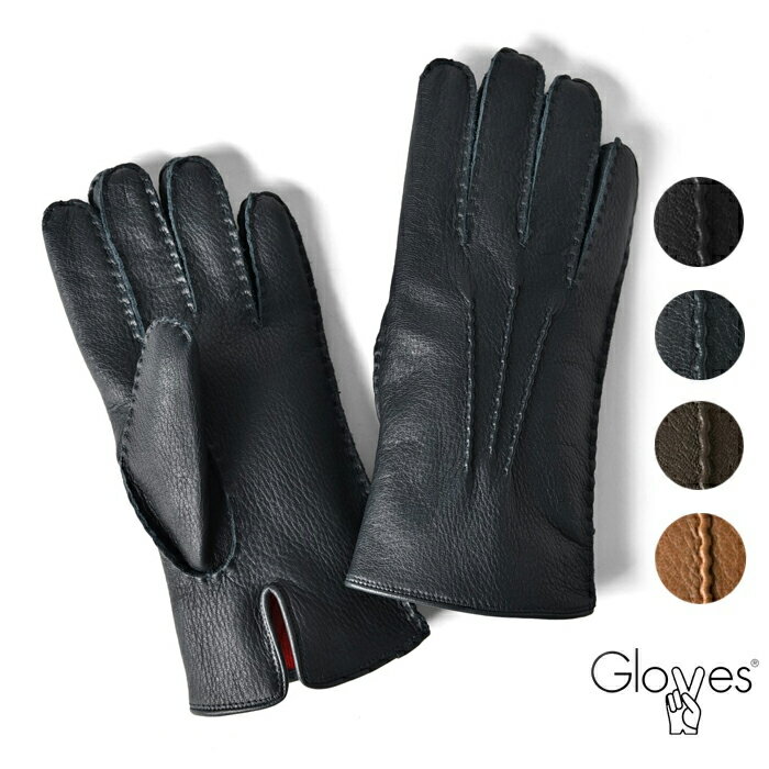 グローブス GLOVES 手袋 レザー グローブ CA060HS ハンドステッチ ディアスキン ブラック ネイビー ダークブラウン キャラメル 全4色【ネコポス対応】【本革 グローブ メンズ】
