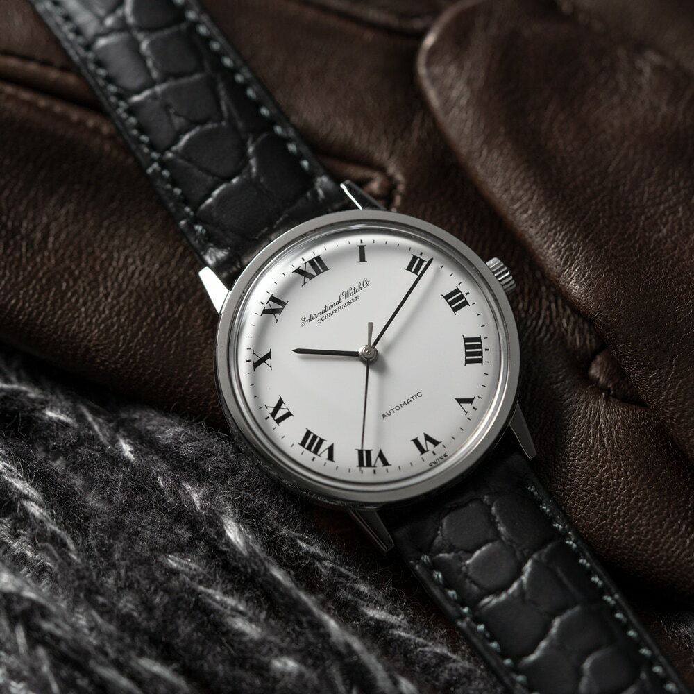 【中古】IWC アイダブリューシー インターナショナルウォッチカンパニー 803A ホワイト ローマン 腕時計 Cal.854 自動巻き ペラトン式 インター オールドインター ステンレス ヴィンテージ ウォッチ 時計 メンズ 美品 【OH済】