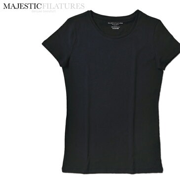 マジェスティック フィラチュール レディース MAJESTIC FILATURES Tシャツ M007-FTS018(003) ネイビー クルーネック コットン100% 春夏【ネコポス配送】