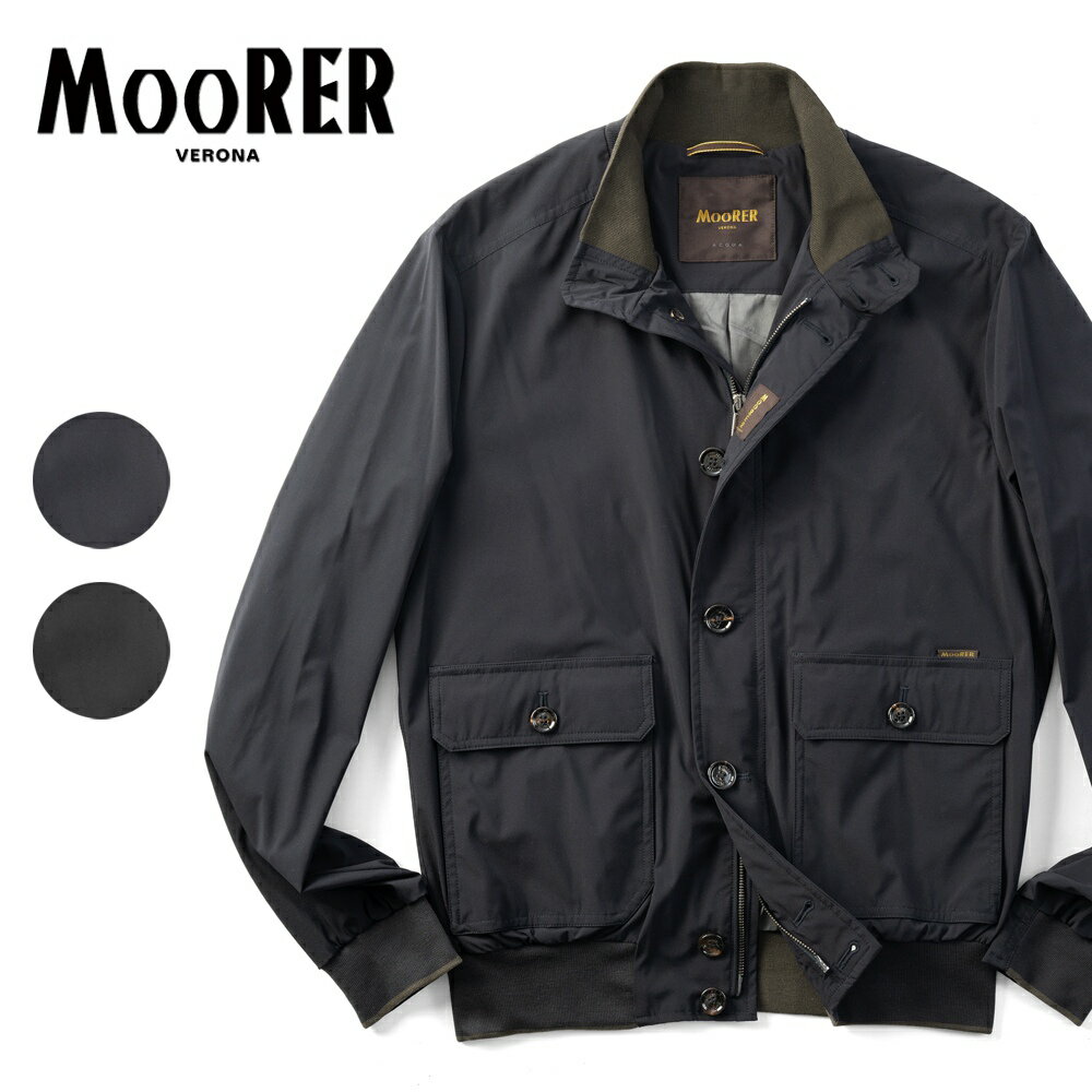 【返品不可】ムーレー moorer ブルゾン carlos-kn a-1型 ボンバージャケット ナイロン / nero ブラック/ blu ネイビー ショート丈 ミリタリージャケット メンズジャケット メンズ ミリタリー ブランド品 カジュアル フィールドジャケット メンズ ライトアウターのサムネイル