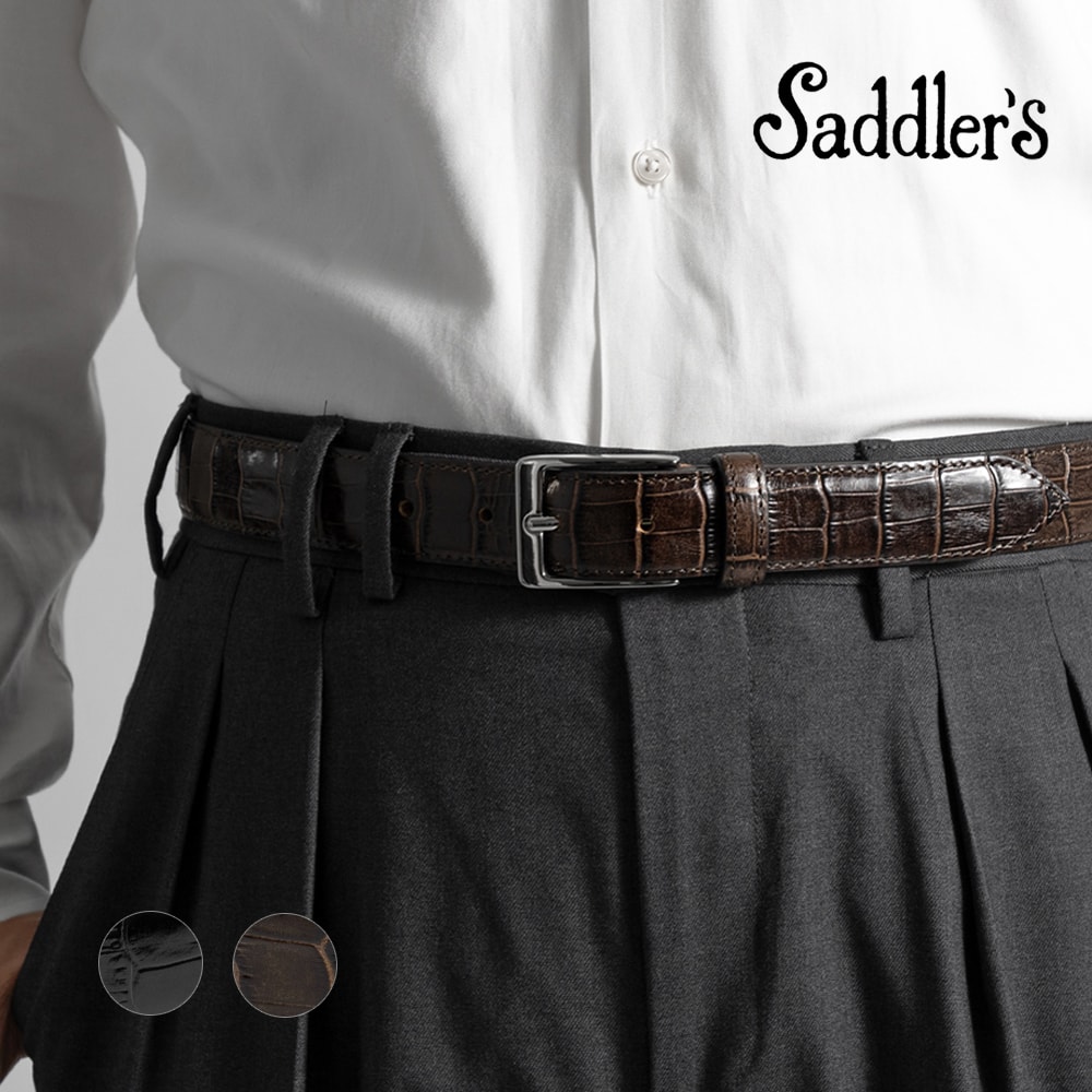 【未使用級】Saddler's クロコ型押し レザーベルト イタリア製 黒 L 楽天市場】サドラーズ saddler's クロコの通販