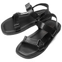 サンダルスファクトリー レザーサンダル ストラップ M6974 ブラック / 黒 THE SANDALS FACTORY サンダル メンズ イタリア メンズサンダル 革サンダル 牛革サンダル ストラップサンダル 男性サンダル シンプル カジュアル スポーティー 普段使い おしゃれ お洒落