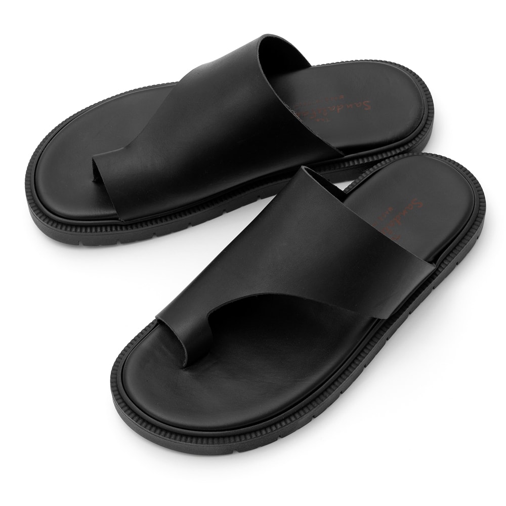 Rakuten - サンダルスファクトリー レザーサンダル カーフレザー バケッタレザー M8132 ブラック 黒 THE SANDALS FACTORY 本革 高級 サンダル メンズ トング ブランド 革 クッション 履き心地 シンプル カジュアル 男性 高級サンダル ブランドサンダル イタリア