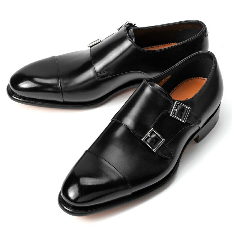 サントーニ SANTONI 11652 ダブルモンクストラップ ブラック ドレスシューズ 革靴 ビジネス メンズ イタリア ビジネスシューズ メンズ革靴 高品質 メンズ ブランド 履き心地 紳士靴 ドレスシューズ メンズビジネスシューズ 黒 おしゃれ カジュアル 1