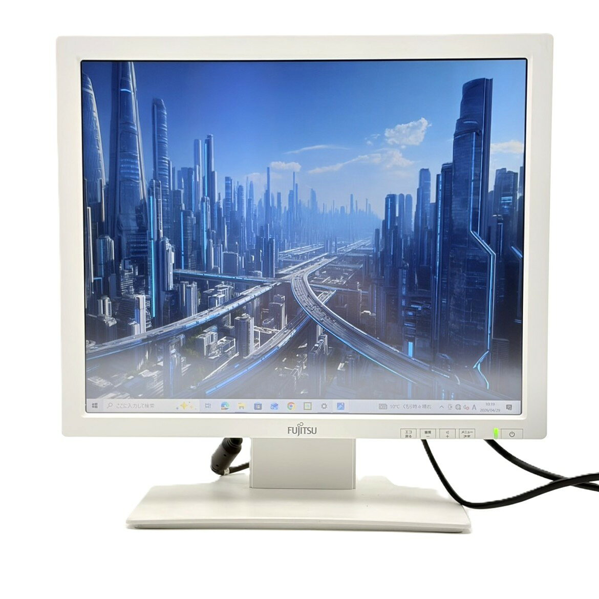 中古 モニター 17インチ FUJITSU VL-17CST タッチパネル対応 スクエア ブルーライト低減 解像度 1280x1024 コントラスト比1000:1 入力端子 DVI USB 中古ディスプレイ PCモニター PCディスプレイ 液晶ディスプレイ 液晶モニター rankA 3