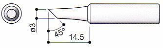 白光(HAKKO)小型温調式はんだこて用　交換コテ先　T18-C3