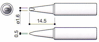 白光(HAKKO)小型温調式はんだこて用 交換コテ先 T18-D16