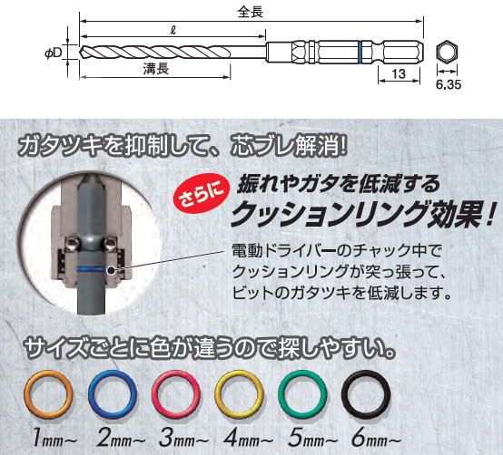 VESSEL(ベッセル)クッションドリル(鉄工用)　AMD-4.2(4.2mm×108mm) 2