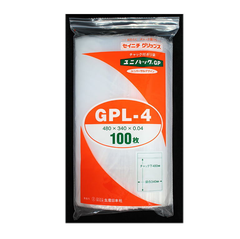生産日本社(セイニチ)　ユニパックGP　0.04mmタイプ　100枚入　GPL-4