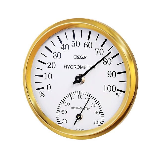 クレセル　温湿度計　直径67mm　ホワイト　CR-101W