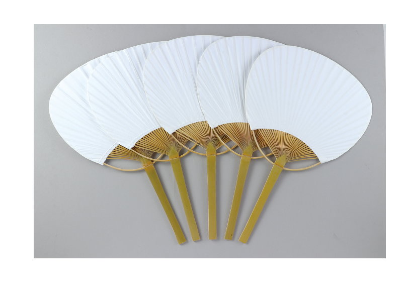 うちわ 白(竹製) 5枚組