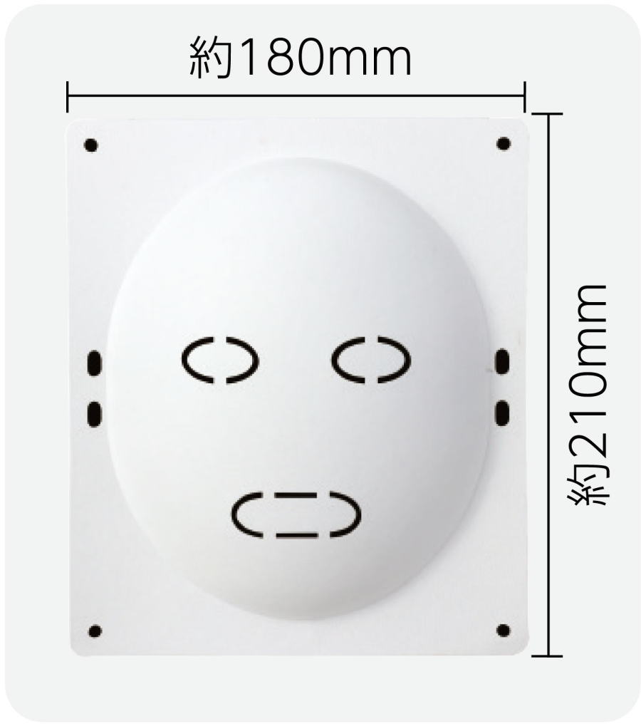 装飾用の穴あき加工済 目と口がすぐに切り抜ける紙製お面 サイズ：210×180×25mm 材質：紙