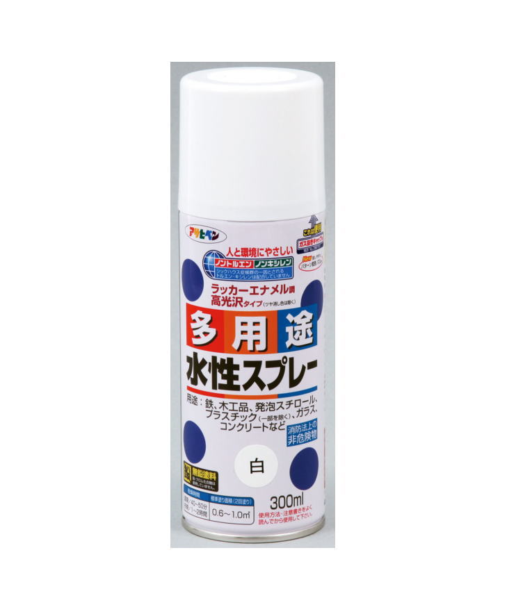 アサヒペン　水性多用途スプレー　300ml　白