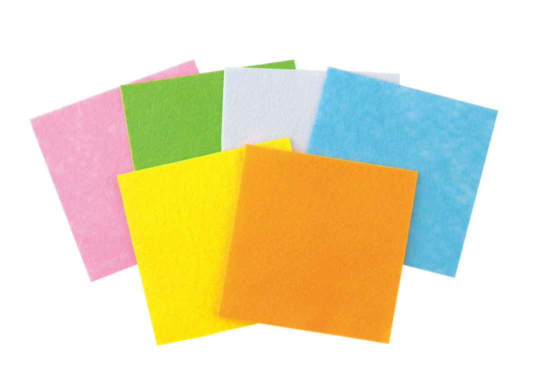 フェルトシールセット　80×80mm　6色組