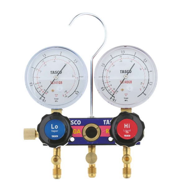TASCO（タスコ）R410A/R32用サイトグラス付ゲージマニホールド　TA122J