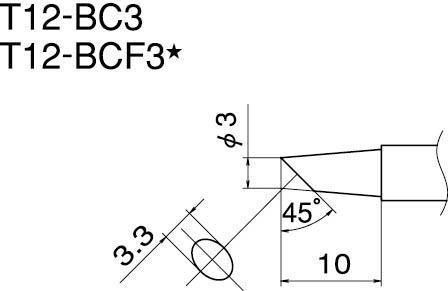 白光(HAKKO)FX-950/951/952型専用こて先T12シリーズ　3BC型T12-BC3