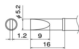 白光(HAKKO)FX-950/951/952型専用こて先T12シリーズ　DL型T12-DL52