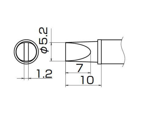 白光(HAKKO)FX-950/951/952型専用こて先T12シリーズ(高熱容量タイプ)　5.2WD型T12-WD52