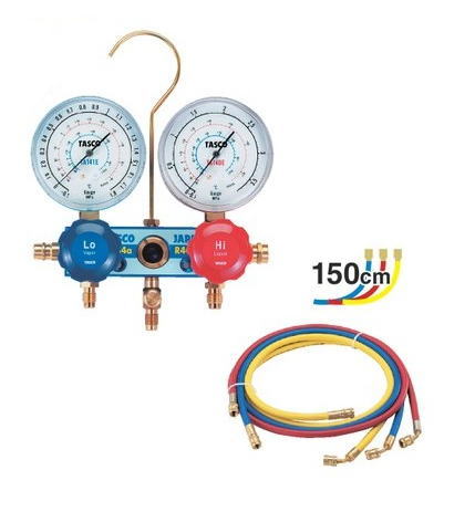 TASCO(タスコ)　R134aカーエアコン用ゲージマニホールドキット　150cmホース付　TA126-2