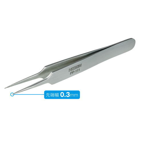 コストパフォーマンスに優れた完全非磁性ピンセット 　　 【製品仕様】 品番 先端幅(mm) A(mm) B(mm) C(mm) 重量(g) 材質 PP-110 0.3 125 10 8 19 ステンレス SUS316L PP-111 115...