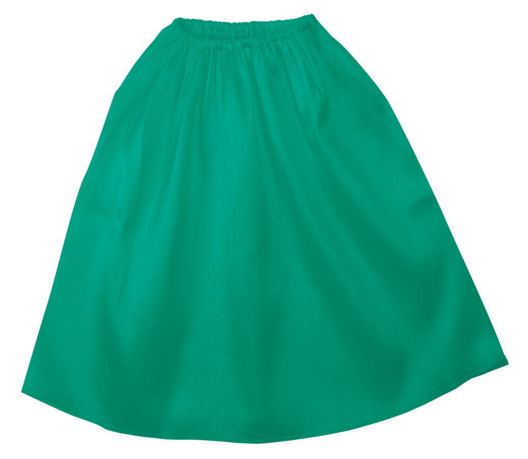 衣装ベース　ソフトサテン　マント・スカート ストレート 緑