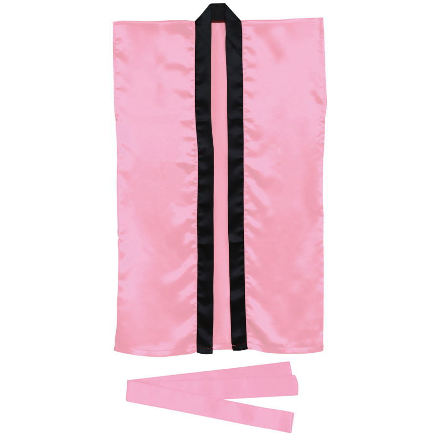 ソフトサテンロングハッピ 桃 ハチマキ付 Sサイズ