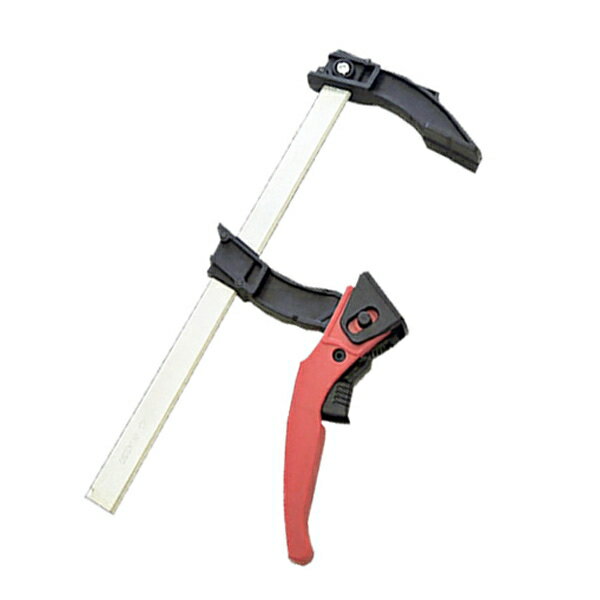 ★特長★ ・片手で簡単固定、スピーディークランプ！ ・一般的なFクランプはハンドルを回して締めるか、レバーを数回引いて締めるが、ギアハイスピードクランプはレバーを1回引くだけでしっかり固定できます ・使えばわかる簡単スピーディークランプです ・接着作業に、木工作業などに ★仕様★ ・本体サイズ:全長335mm ・商品重量:380g ・材質:クランプバー/金属、レバー/強化PC ・最大口開:150mm ・クランプ幅最大:250mmまで