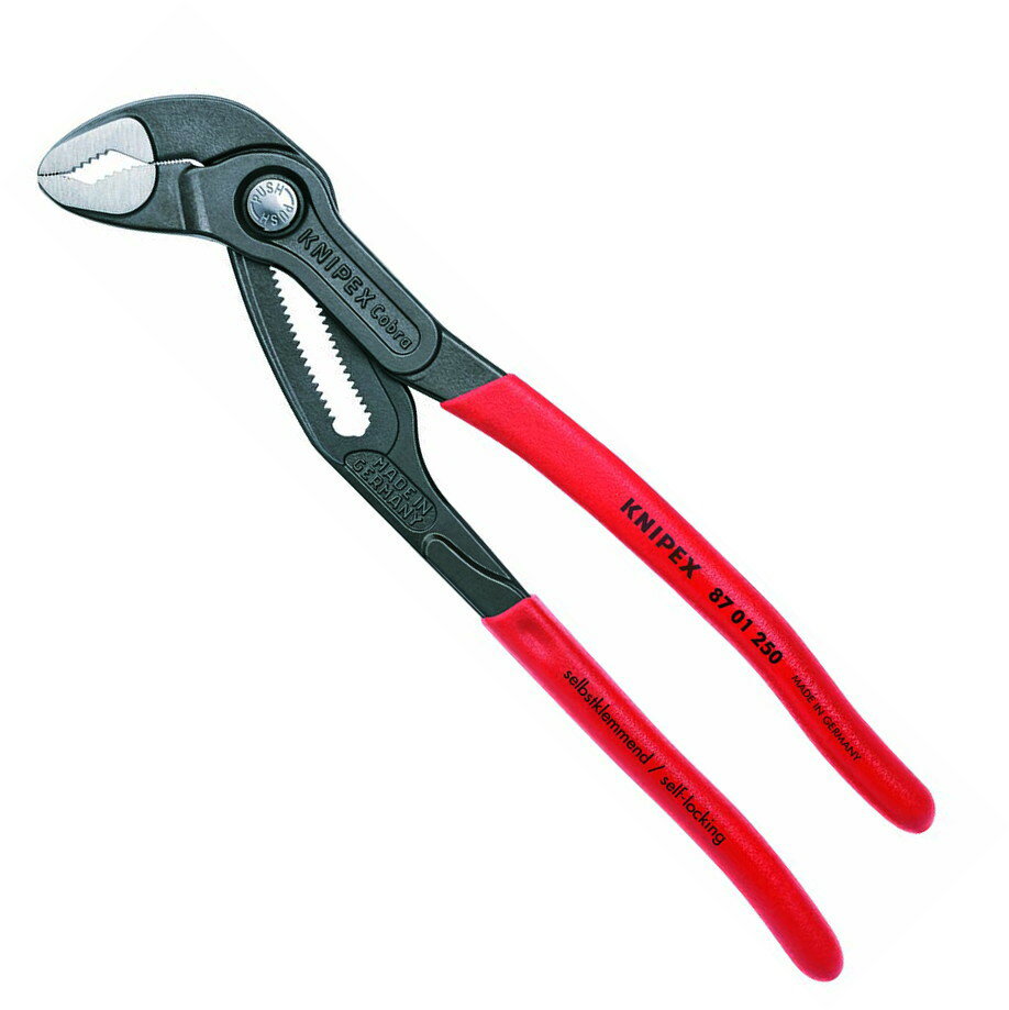 KNIPEX クニペックス ウォーターポンププライヤー コブラ ナットつかみ能力:46mm 8701-250SB