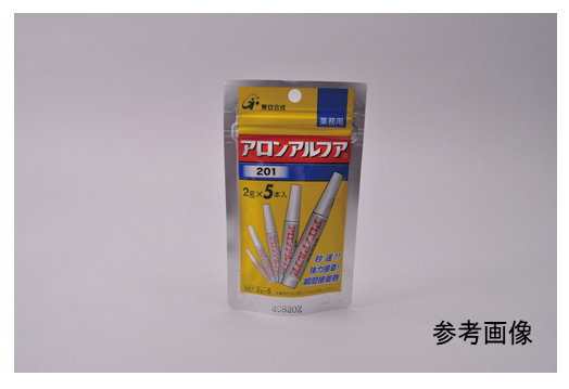 【仕様】 品番：201 容量：10g（2g×5本） 【特長】 ・ほとんどのものを、瞬間的かつ強力に接着、硬化剤や加熱、加圧などの手間をはぶいたスピードとコストダウンのための接着剤です。 【用途】 ゴム、プラスチック、金属用