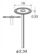 Leutor(リューター)電着ダイヤモンドディスク(マンドレール付)両面電着φ19×0.33