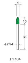 Leutor(リューター)軸付フェルトバフ研磨材入酸化クロム　φ4×10