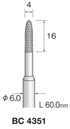 最高使用回転数:30,000rpm 特徴 切削性、耐摩耗性、耐久性に優れています 適合機器 エアーグラインダー スピンドル 自動機ロボット MINIMO推奨ハンドピース 最適:M21D 使用可能:M21HD&nbsp;刃形状の特徴 切削力が 大きい&nbsp; &nbsp;切粉が 安全 切削抵抗 が小さい&nbsp; 刃が欠 けにくい&nbsp; 切粉排 出が良い 仕上がり が良い&nbsp; スパイラルカット&nbsp; 　8 　3 　2 　2 　8 　8 ストレートカット 　9 　4 　4 　4 　8 　8 アルミカット&nbsp; 　10 　2 　2 　2 　10 　8 クロスカット 　6 　8 　8 　8 　7 　5 ファインクロスカット 　4 　9 　9 　9 　4 　4 ストレートチップブレーカーカット 　7 　5 　5 　6 　6 　4 スパイラルチップブレーカーカット 　6 　8 　8 　8 　5 　5 リーマー 　3 　8 　10 　8 　10 　7 クロスカット溝付 　6 　8 　7 　7 　10 　5 逆回転用（正刃・逆刃） 　5&nbsp; 　5 　5 　5 　7&nbsp; 　5