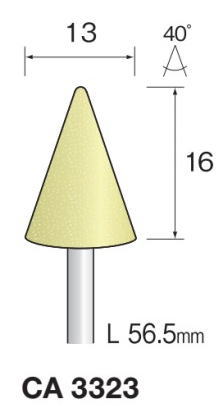 Minimo（ミニター）軸付き砥石　イエロー砥石　軸径3.0　10本入