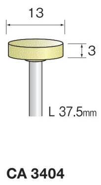 Minimo（ミニター）軸付き砥石　イエロー砥石　軸径3.0　10本入