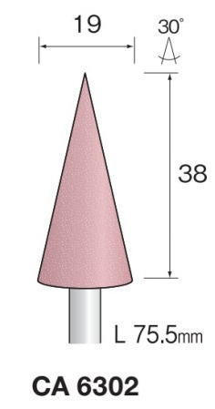 Minimo（ミニター）軸付き砥石　PAピンク砥石　軸径6.0　10本入