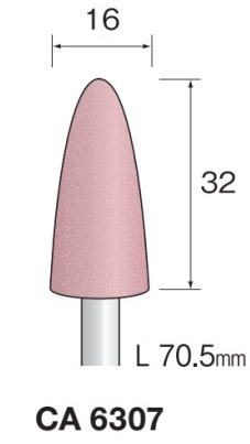 Minimo（ミニター）軸付き砥石　PAピンク砥石　軸径6.0　10本入