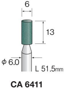 Minimo（ミニター）軸付き砥石　グリーン砥石　軸径6.0　10本入