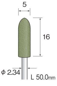 Minimo（ミニター）研磨用軸付きゴム砥石　ミディアムタイプ　WA材　軸径2.34　10本入