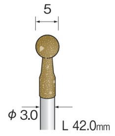 特徴 研削作業に適したゴム砥石です 弾性効果により、スクラッチが入りにくく、均一な研削面が得られます 最高使用回転数:30,000rpm 粒度:#400 適合素材（5段階） アルミニウム:3 合金工具鋼：3 ステンレス鋼：5 適合機器 エアーグラインダー MINIMO推奨ハンドピース 最適:M11,M11S 使用可能:M21H,V21,M21